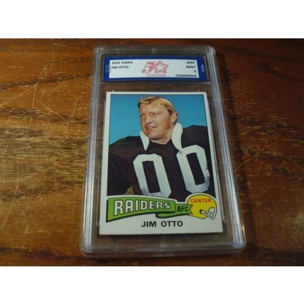 1975 Topps, Graded Mint 9, JIM OTTO, HOF, Center, Raiders