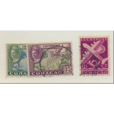 Netherlands Antilles Stamps Scott #C18, C23, & C33A, Used