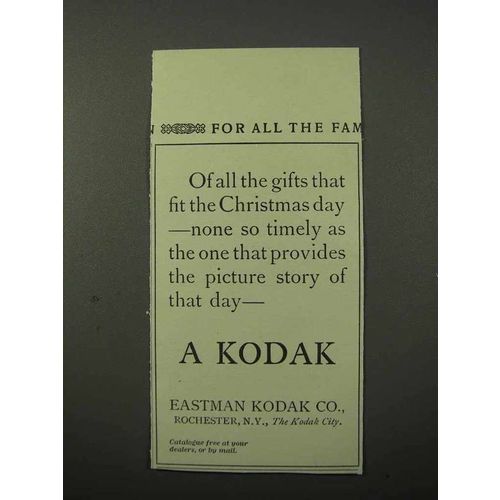 1913 Kodak Photography Ad - Gifts Christmas Day