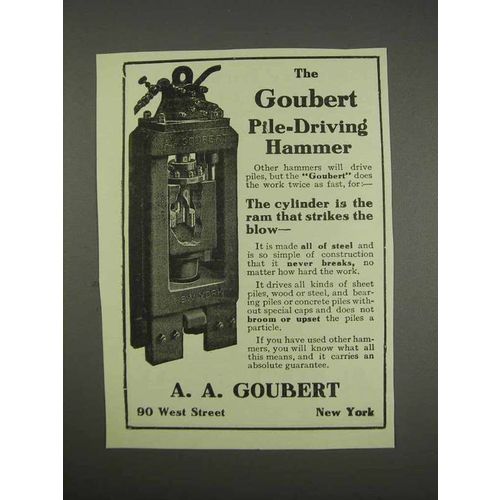 1913 A.A. Goubert Pile-Driving Hammer Ad