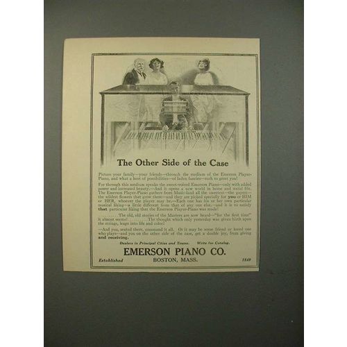 1914 Emerson Player Piano Ad - Other Side of Case