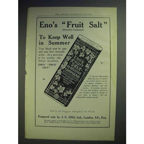 1914 Eno's Fruit Salt Derivative Compound Ad