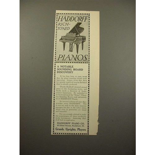 1915 Haddorff Piano Ad - Rich-Toned!