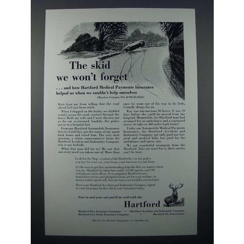 1955 Hartford Insurance Ad - Skid We Won't Forget
