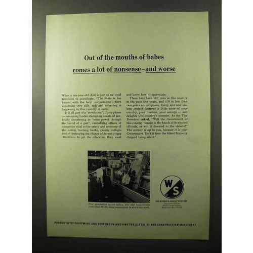 1970 Warner & Swasey SC-28 Turret Lathe Ad - Mouths of Babes