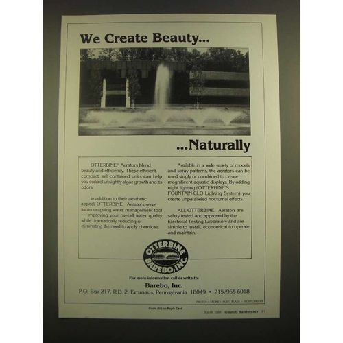 1988 Barebo Otterbine Aerators Ad - We Create Beauty Naturally