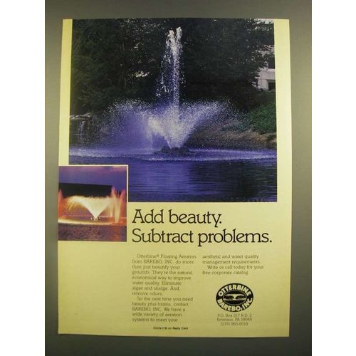 1988 Barebo Otterbine Floating Aerators Ad - Add Beauty Subtracdt Problems