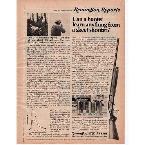 Remington Shotgun Cartridges vintage full page Print Ad August 1971