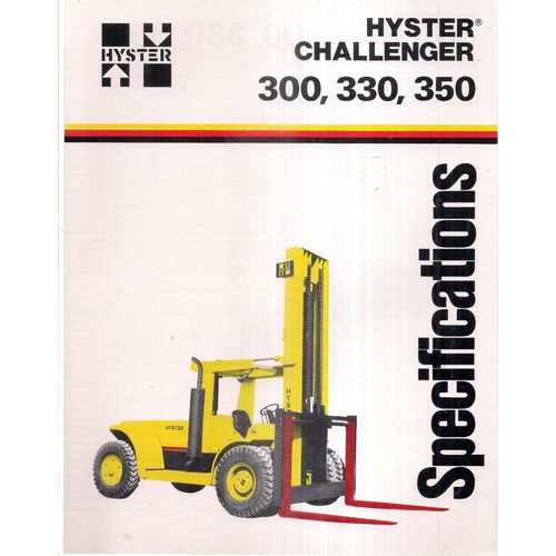 collection of brochures and book for HYSTER FORKLIFTS in a card folder. 1979 =