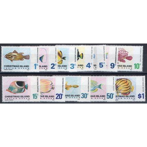CHRISTMAS ISLAND Sg22 - Sg31 1968 FISH SET FRESH MINT NEVER HINGED (G242)