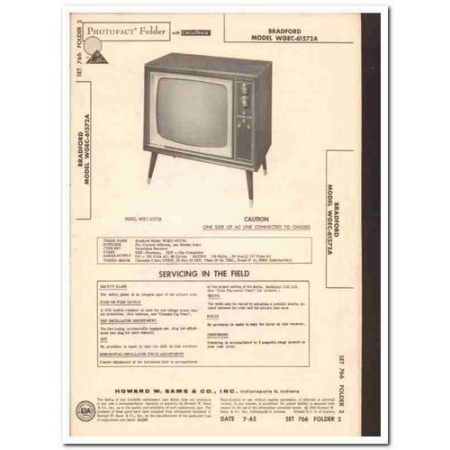 bradford model wgec-61572a 14-tube tv television sams photofact manual