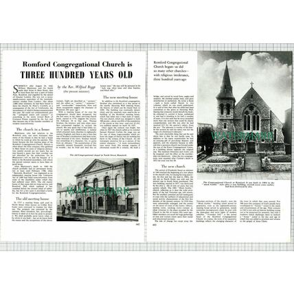 (6566) Romford Congregational Church Rev Wilfred Biggs - 1962 Article