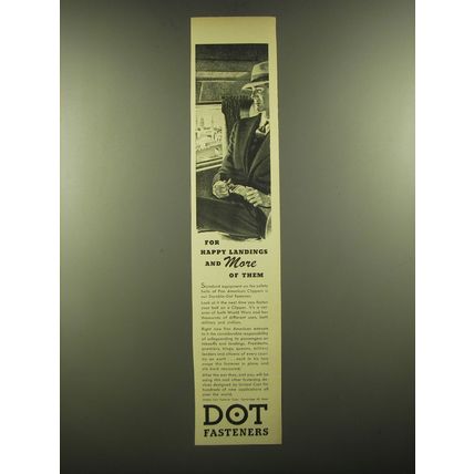 1944 United-Carr Dot Fasteners Ad - For happy landings and more of them