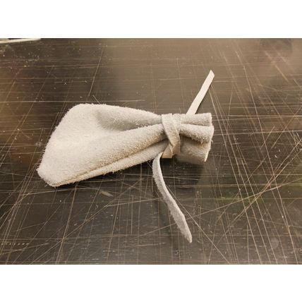 Medieval Larp SCA Reenactment White Leather DRAWSTRING MONEY POUCH BAG Wedding