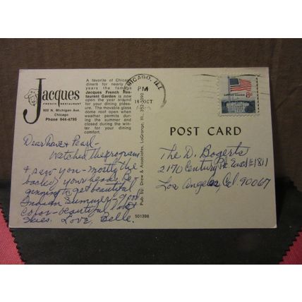 JACQUES FRENCH RESTAURANT, CHICAGO, Illinois, USA used vintage postcard 1973 pm