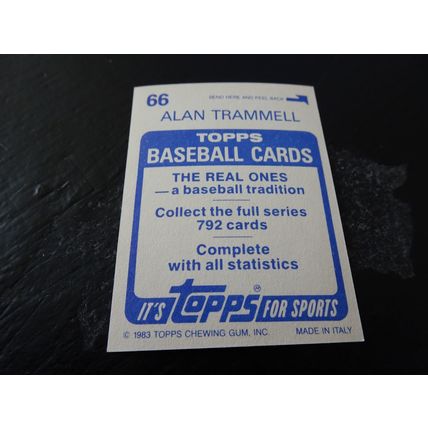 1983 Topps Stickers # 066 Alan Trammell Very Good-Excellent (4) Detroit Tigers
