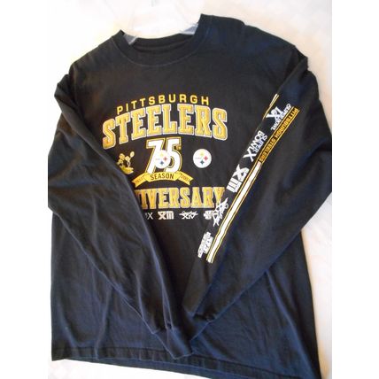 Vintage Pittsburgh Steelers 75th season LS Crew Neck Shirt Black Reebok