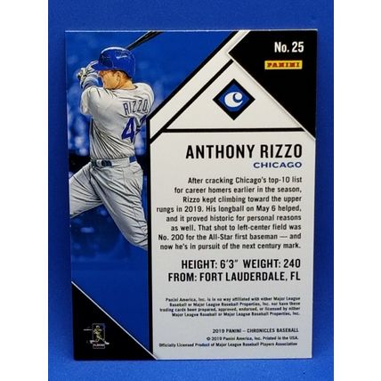 2019 Panini Chronicles #25 Anthony Rizzo