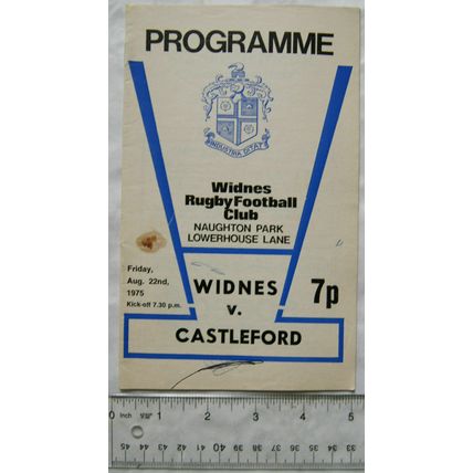 1975 programme Widnes v. Castleford