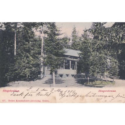 Skogshyddan Skagersbrunn Sweden Rare Old Postcard