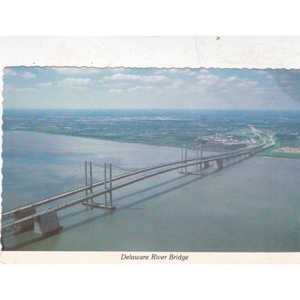 Delaware River Bridge United States Postcard posted 1984 crease