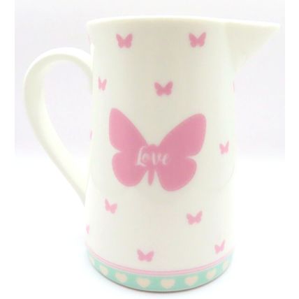 Pink Butterfly Love Jug Ceramic 13 CM Tableware Home Decor Gift Tableware