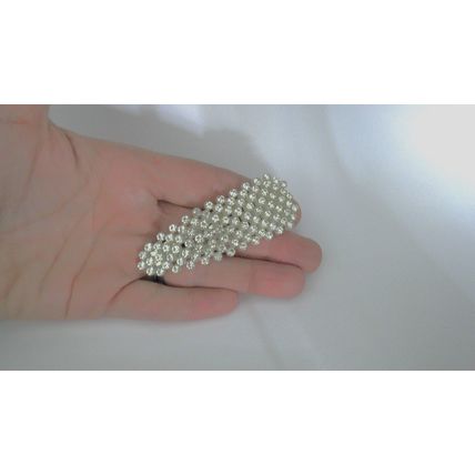 Crystal snap clip hair barrette with bobby pins for fine thin hair
