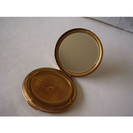 Vintage Stratton Powder Compact Flowers Rose Violet Valley-Lily 1950's In Hand