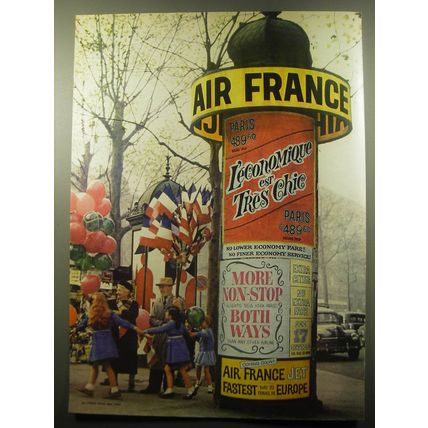 1959 Air France Airline Ad - L'economique est tres chic
