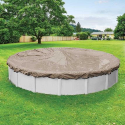 Robelle Superior Pool Cover for 12 ft Above Ground Pools (6021-4)-TAN-NEW-FAST