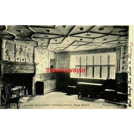 Queen Elizabeth's Sitting Room, Plas Mawr, Wales, Valentines Postcard, 1904