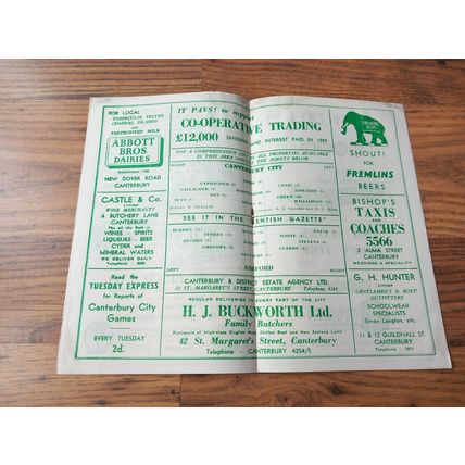 1960/61 Canterbury City vs Ashford - Kent Senior Cup ** FREE P&P **
