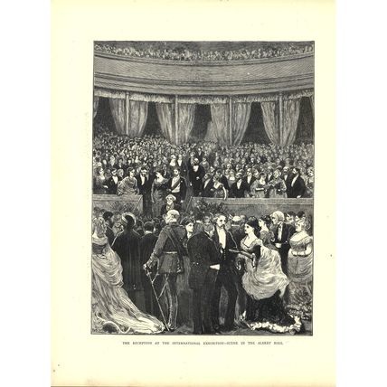 RECEPTION AT THE INTERNATIONAL EXHIBITION 1872 Bramley VICTORIAN ENGRAVING