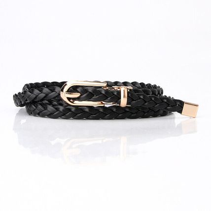 Women's Woven Belt Slim High-End Sense Dress Suit Thin Pin Buckle Belt