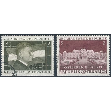 25th Anniv of Second Republic - Austria 1970 - F H - MiNr 1322/3