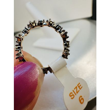 NWT Ring Bomb Party Sz6 RBP Full Wrap Rainbow Gems Rose Gold Pl Costume Jewelry