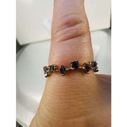 NWT Ring Bomb Party Sz6 RBP Full Wrap Rainbow Gems Rose Gold Pl Costume Jewelry