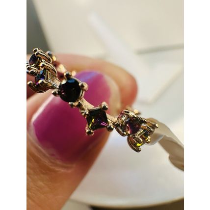 NWT Ring Bomb Party Sz6 RBP Full Wrap Rainbow Gems Rose Gold Pl Costume Jewelry