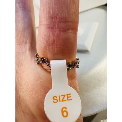 NWT Ring Bomb Party Sz6 RBP Full Wrap Rainbow Gems Rose Gold Pl Costume Jewelry