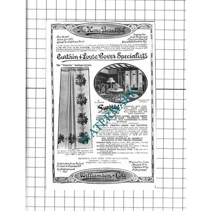 Williamson & Cole Ltd Curtains Clapham London Advert - 1914 Small Clipping