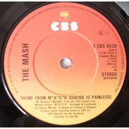 The Mash - Theme From M.A.S.H. (Suicide Is Painless) - 7" Vinyl - Excellent Plus