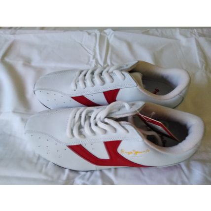 PEPE JEANS VINTAGE LEATHER TRAINERS ~SIZE UK 7~ WORN ONCE ONLY (SEE PHOTOS) !