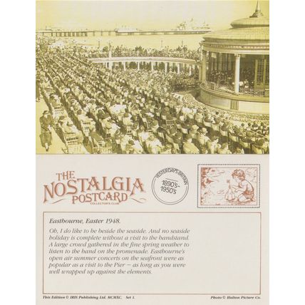 Postcard Crowd Bandstand & Pier Eastbourne Easter 1948 - Nostalgia
