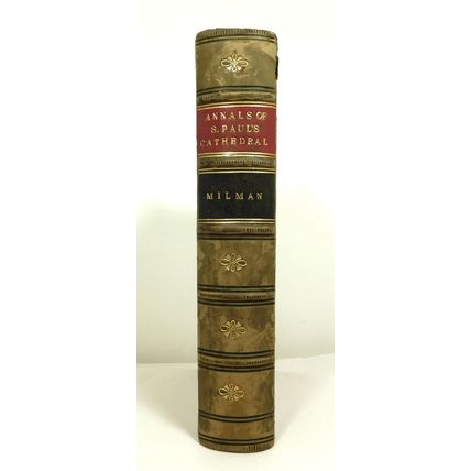 Antique Victorian Leather Book Annals St Pauls Cathedral 1868 Milman
