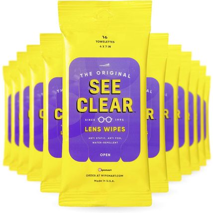 See Clear Original Lens Cleaning Wipes - Pre-Moistened Eyeglass & Screen Cleanin