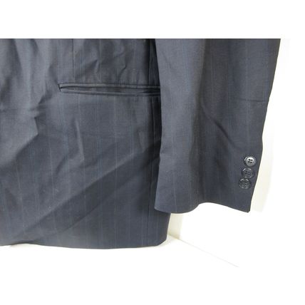 PETROCELLI 2-Piece Suit Blue Pinstripe Blazer Jacket + Pants Size 43 L 100% Wool