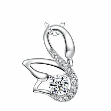 Swan Necklace Silver Plated Clavicle Chain Pendant