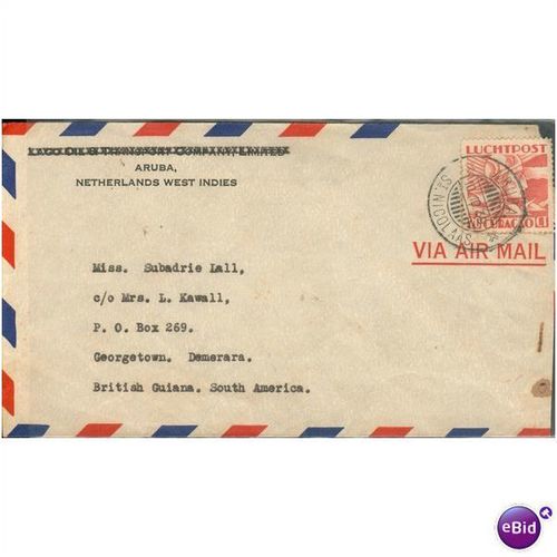 Netherlands Antilles Airmail (Curacao) 1939 - SG 127 - Letter from Aruba