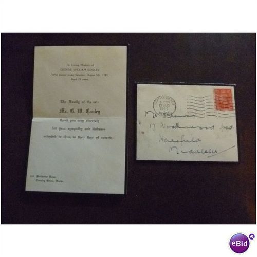 1944 GB King George VI Mourning Cover George W Cooley Rickmansworth