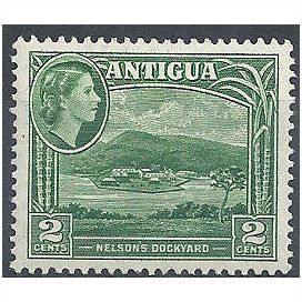 Antigua 1953 SG122 2c Green Fine Mounted Mint ...